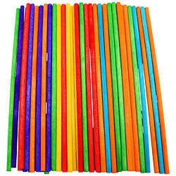 Набор палочек для рукоделия деревянных цветных, 50 шт.