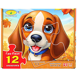 Пазлы детские картонные, 12 элементов, Київська Фабрика Іграшок