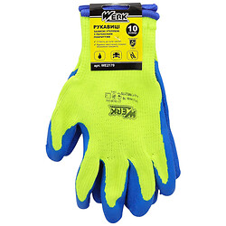 Перчатки рабочие утепленные латексное покрытие WERK