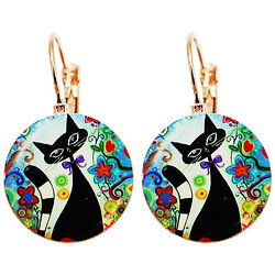 Сережки жіночі металеві з підвіскою "Котики"