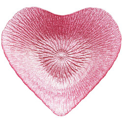 Тарелка стеклянная фигурная цветная "Сердце", микс, d=16 см