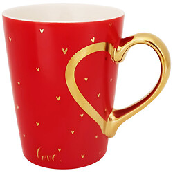 Чашка фарфоровая с принтом золотым Сердечки, 350 мл