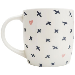 Чашка фарфоровая однотонная с принтом микс, 350 мл