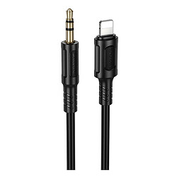 AUX кабель Borofone BL25A Nice Apple iPhone SE 2022 / iPhone 14 Pro Max / iPhone 14 Plus / iPhone 14 Pro / iPhone 14 / iPhone 13 Pro / iPhone 13 Mini / iPhone 13 / iPhone 13 Pro Max / iPhone 12 Mini / iPhone 12 Pro Max, Lightning, 1.0 м., 3.5 мм., Черный