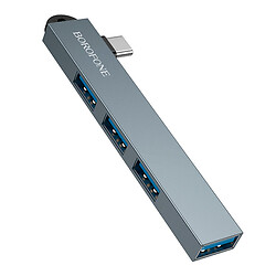 USB Hub Borofone FH1A, Type-C, Серый