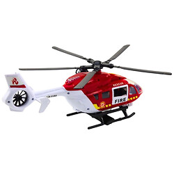 Вертолет "Пожарный", подсветка, звук, заводные лопасти, механический подъемник, открываются двери, груз, в коробке, JIN JIA TOYS