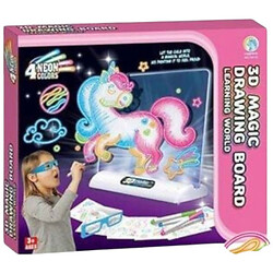 Дошка для малювання підсвічування, 7 трафаретів, 4 маркери, 3D окуляри, в коробці, Yimatoys