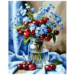 Картина за номерами "Букет квітів з вишнею", 40x50 см, Origami