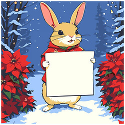 Картина по номерам "Зайка с открыткой", 20х20 см, Strateg