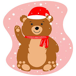 Картина по номерам "Мишка в шапке", 20х20 см, Strateg