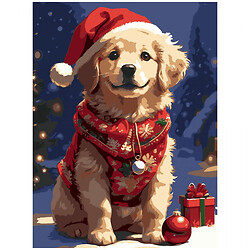 Картина по номерам "Новогодний пес", 30х40 см, Strateg
