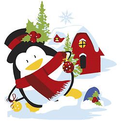 Картина по номерам "Пингвин у дома", 20х20 см, Strateg