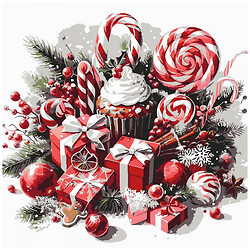 Картина по номерам "Рождественские сладости", 30х30 см, Strateg