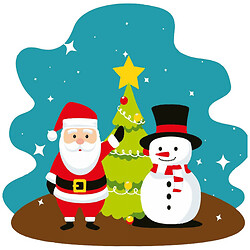 Картина по номерам "Санта и Снеговик", 20х20 см, Strateg