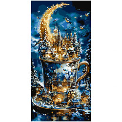 Картина по номерам с красками металлик "Рождественский сказочный город", 40х80 см, Origami