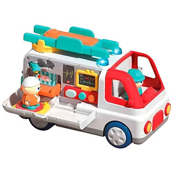 Музыкальная машинка ОЗВУЧКА УКРАИНСКИМ ЯЗЫКОМ, "Скорая помощь", песни, интересные факты, стишки, подсветка, сирена, 2 фигурки: пациент и врач, 2 режима громкости, подвижные элементы, в коробке, Wtoys