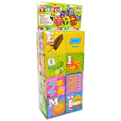 М'які кубики з літерами "Їжа", 8 шт., Fun Game