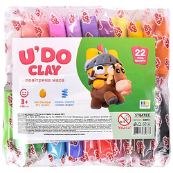 Набор для творчества, воздушный пластилин, "UʼDO Clay 22 шт.", брикет 10г, Strateg