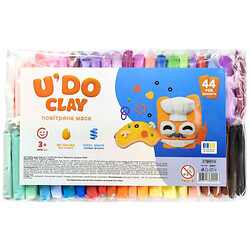 Набор для творчества, воздушный пластилин, "UʼDO Clay 44 шт, брикет 6 г, укр, Strateg