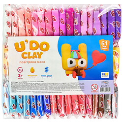 Набор для творчества, воздушный пластилин, "UʼDO Clay 51 шт.", брикет 6г, укр, Strateg