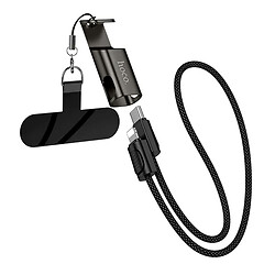 USB кабель Hoco X126 Experto Apple iPhone SE 2022 / iPhone 14 Pro Max / iPhone 14 Plus / iPhone 14 Pro / iPhone 14 / iPhone 13 Pro / iPhone 13 Mini / iPhone 13 / iPhone 13 Pro Max / iPhone 12 Mini / iPhone 12 Pro Max, Lightning, 0.35 м., Чорний