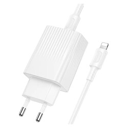 СЗУ Borofone BAS73A Source Apple iPhone SE 2022 / iPhone 14 Pro Max / iPhone 14 Plus / iPhone 14 Pro / iPhone 14 / iPhone 13 Pro / iPhone 13 Mini / iPhone 13 / iPhone 13 Pro Max / iPhone 12 Mini / iPhone 12 Pro Max, С кабелем, Lightning, Белый