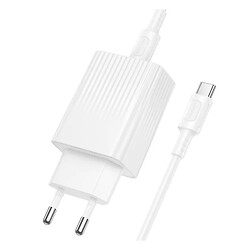 СЗУ Borofone BAS73A Source, С кабелем, Type-C, Белый