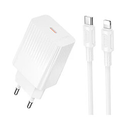 СЗУ Borofone BAS75A Source Apple iPhone SE 2022 / iPhone 14 Pro Max / iPhone 14 Plus / iPhone 14 Pro / iPhone 14 / iPhone 13 Pro / iPhone 13 Mini / iPhone 13 / iPhone 13 Pro Max / iPhone 12 Mini / iPhone 12 Pro Max, С кабелем, Lightning, Белый