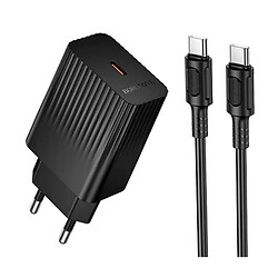 СЗУ Borofone BAS75A Source, С кабелем, Type-C, Черный