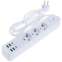 Сетевой фильтр Amjing BKL-03, 2.0 м., Белый