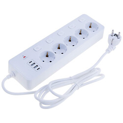 Сетевой фильтр Amjing BKL-505, 2.0 м., Белый