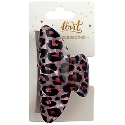 Краб для волосся пластиковий з леопардовим принтом