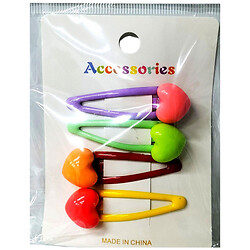 Набор заколок для волос тик-так "Сердце", 4 шт.