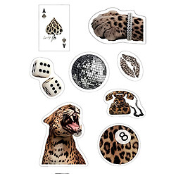Наклейки тематические серия "Леопард", микс, средние