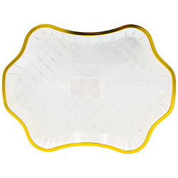 Поднос пластиковый фигурный с золотистым ободком