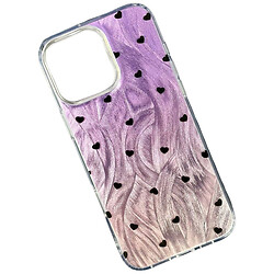 Чехол (накладка) Apple iPhone 13 Pro Max, Nacre Print Desing, Black Hearts on Pink Waves, Рисунок