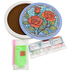 Алмазна мозаїка на круглій фоторамці, 20 см