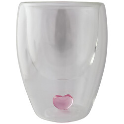Стакан стеклянный с двойными стенками с декором внутри Сердце, 220 мл