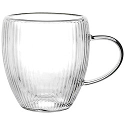 Чашка стеклянная ребристая с двойными стенками, 240 мл