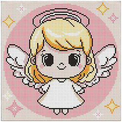 Алмазна мозаїка "Святий янголятко", 30х30 см, Ідейка