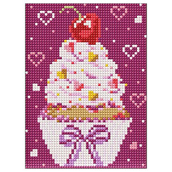 Алмазна мозаїка без підрамника "Апетитне тістечко", 15х20см, Ідейка