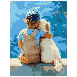 Картина по номерам "Мальчик и пес", 30x40 см, Ідейка