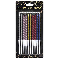 Набор свечей для торта, 10 шт, металлик спираль, Mic