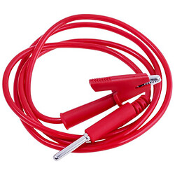 Крокодил миниатюрный + "банан" на проводе красный 10A, WD1096+CX-3044 Red