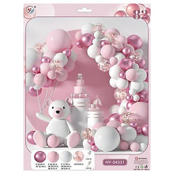 Набор шаров: малина. металлик/розовая пастель/белый, 82шт., для создания фотозоны арки, Mic