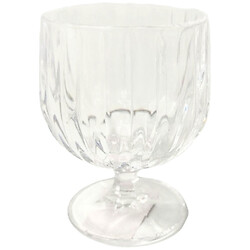 Бокал для вина стеклянный низкий ребристый прозрачный, 210 мл