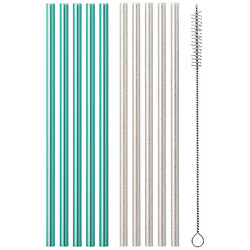 Набор трубочек для пластиковых напитков со щеточкой, 10 шт.