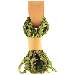 Нитка джутова декоративна для рукоділля з листочками, 10 м