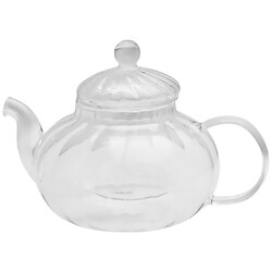 Заварочный чайник стеклянный рельефный прозрачный, 600 мл.