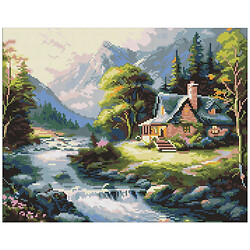 Алмазна мозаїка "Будинок у горах", 40х50 см, Ідейка